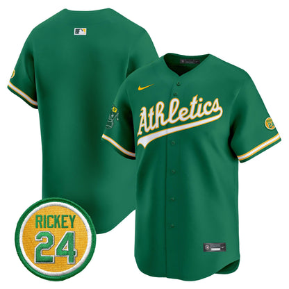 Oakland Athletics Rickey Henderson Patch Vapor Premier Limited Jersey - All Stitched