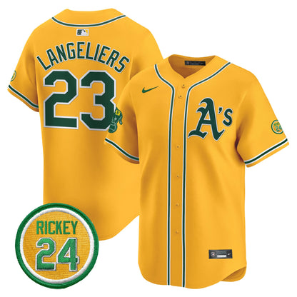 Oakland Athletics Rickey Henderson Patch Vapor Premier Limited Jersey - All Stitched
