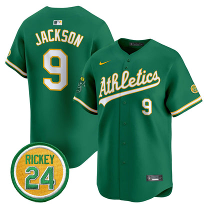 Oakland Athletics Rickey Henderson Patch Vapor Premier Limited Jersey - All Stitched
