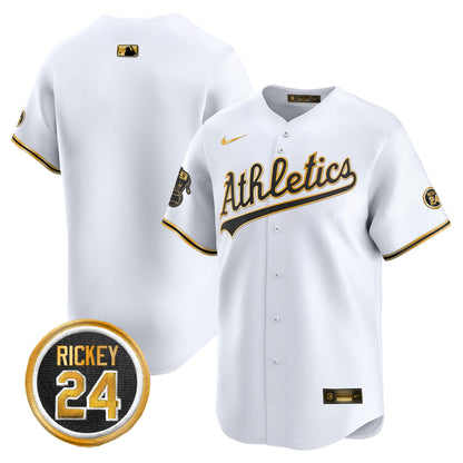 Oakland Athletics Rickey Henderson Patch Vapor Premier Limited Jersey - All Stitched