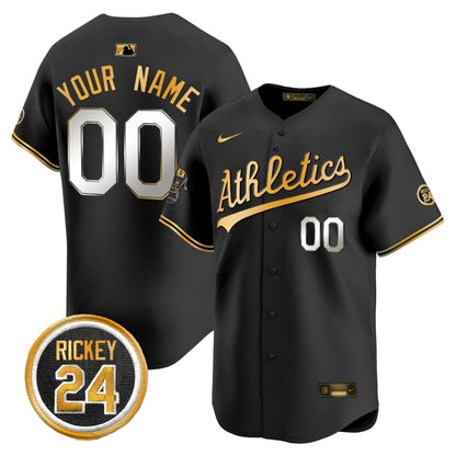 Oakland Athletics Rickey Henderson Patch Vapor Premier Limited Custom Jersey - All Stitched