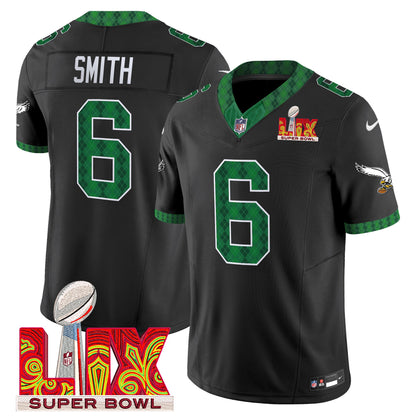 Men's Eagles Kelly Green St. Patrick's Day Super Bowl LIX Patch Vapor Limited Jersey - All Stitched