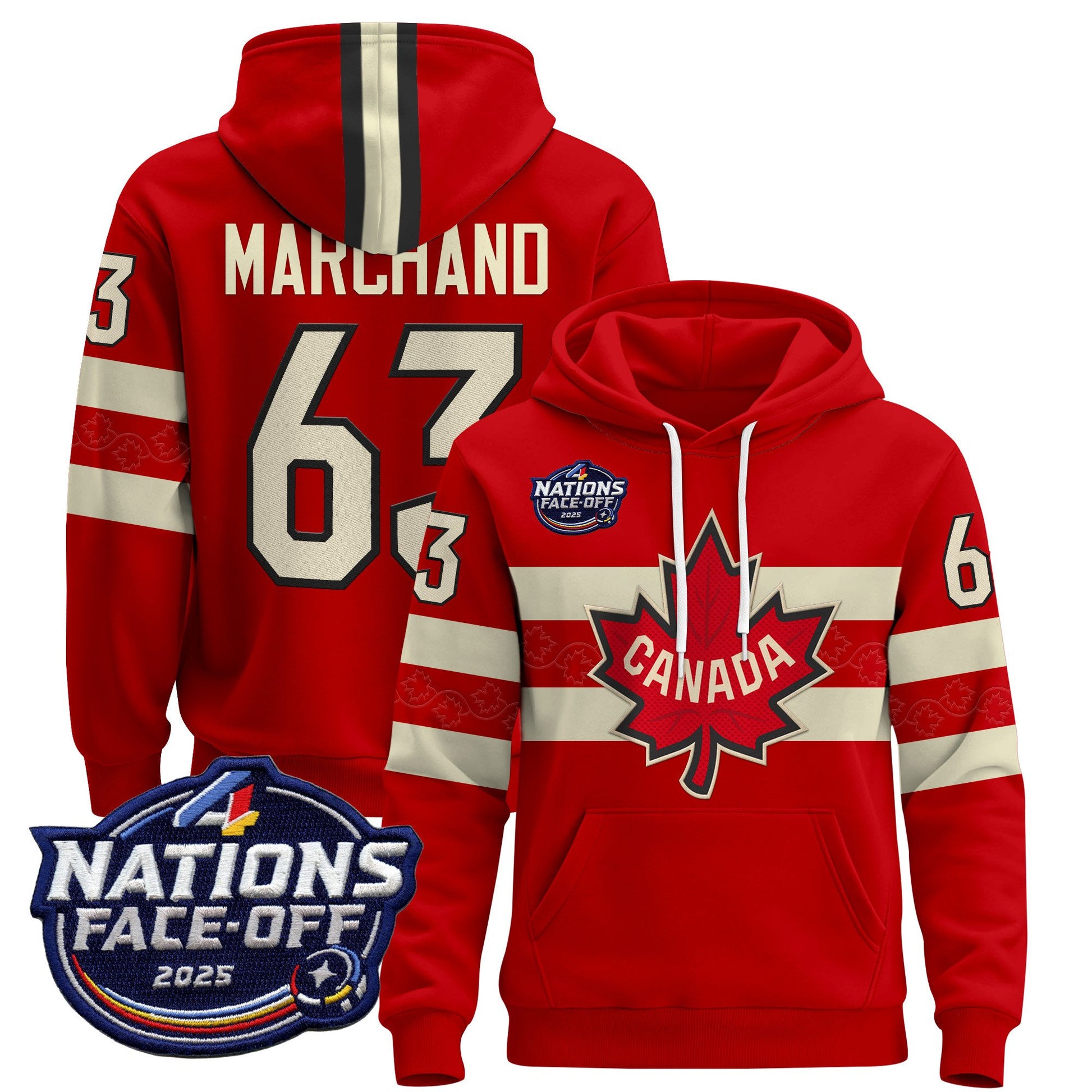 Men's Canada 4 Nations Face-Off 2025 Pullover Hoodie V2 - All Stitched