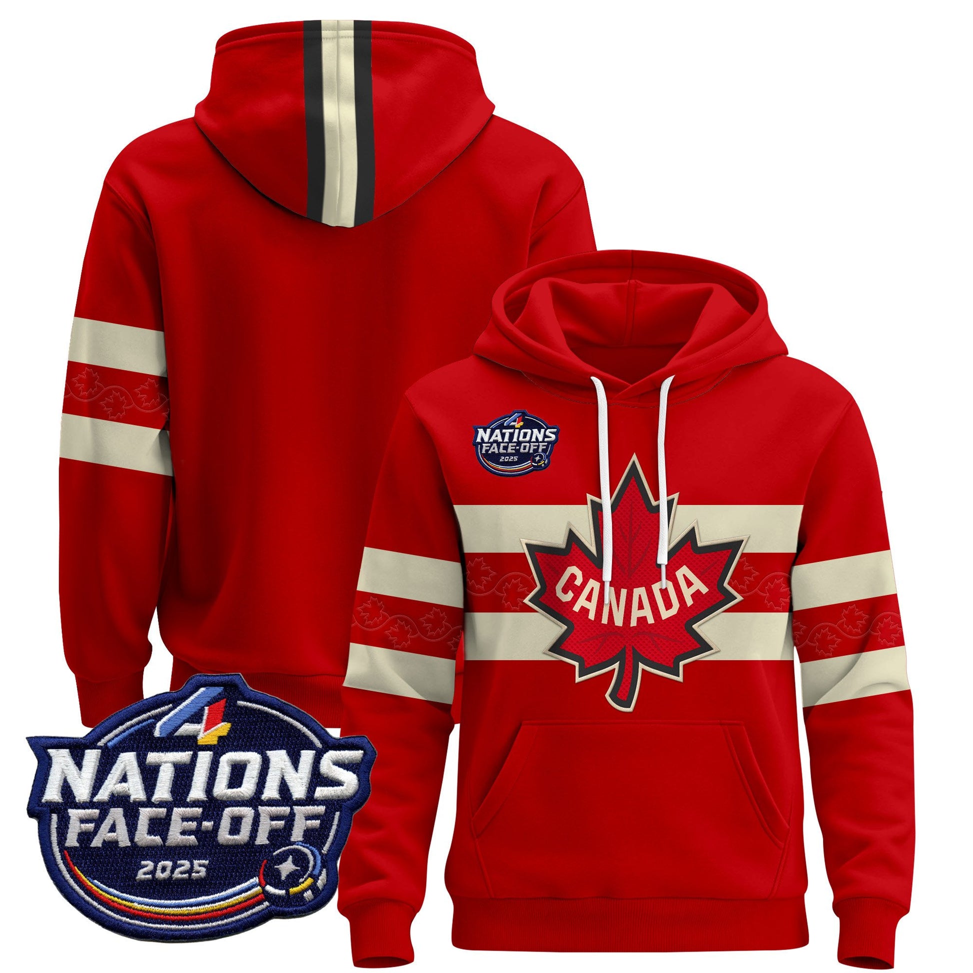 Men's Canada 4 Nations Face-Off 2025 Pullover Hoodie V2 - All Stitched