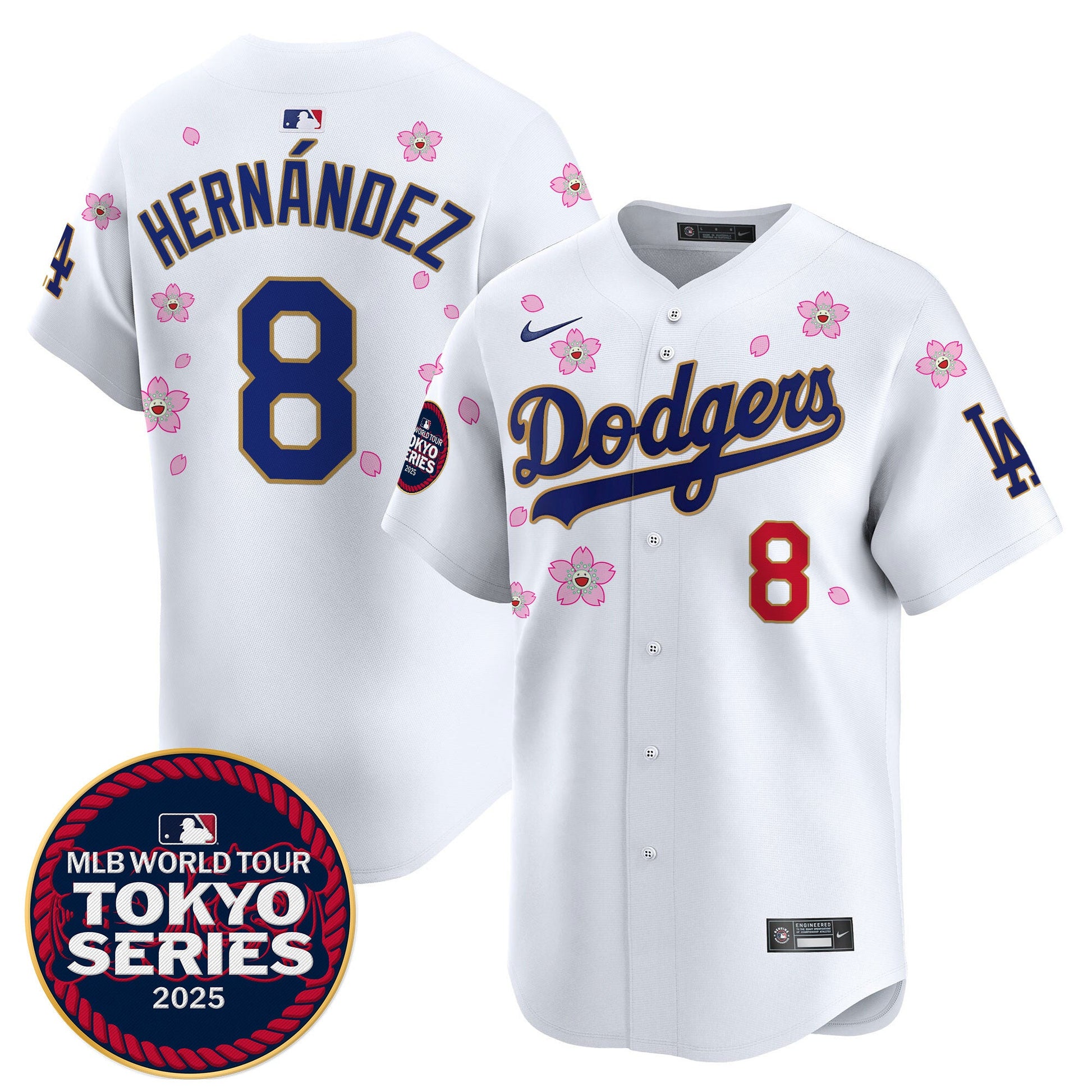 Men's Dodgers Tokyo Series 2025 Gold Trim Vapor Premier Limited Jersey - Stitched