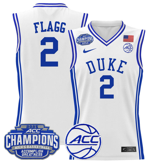 Men's Duke Blue Devils 2025 ACC Conference Tournament Champions Basketball Jersey - All Stitched