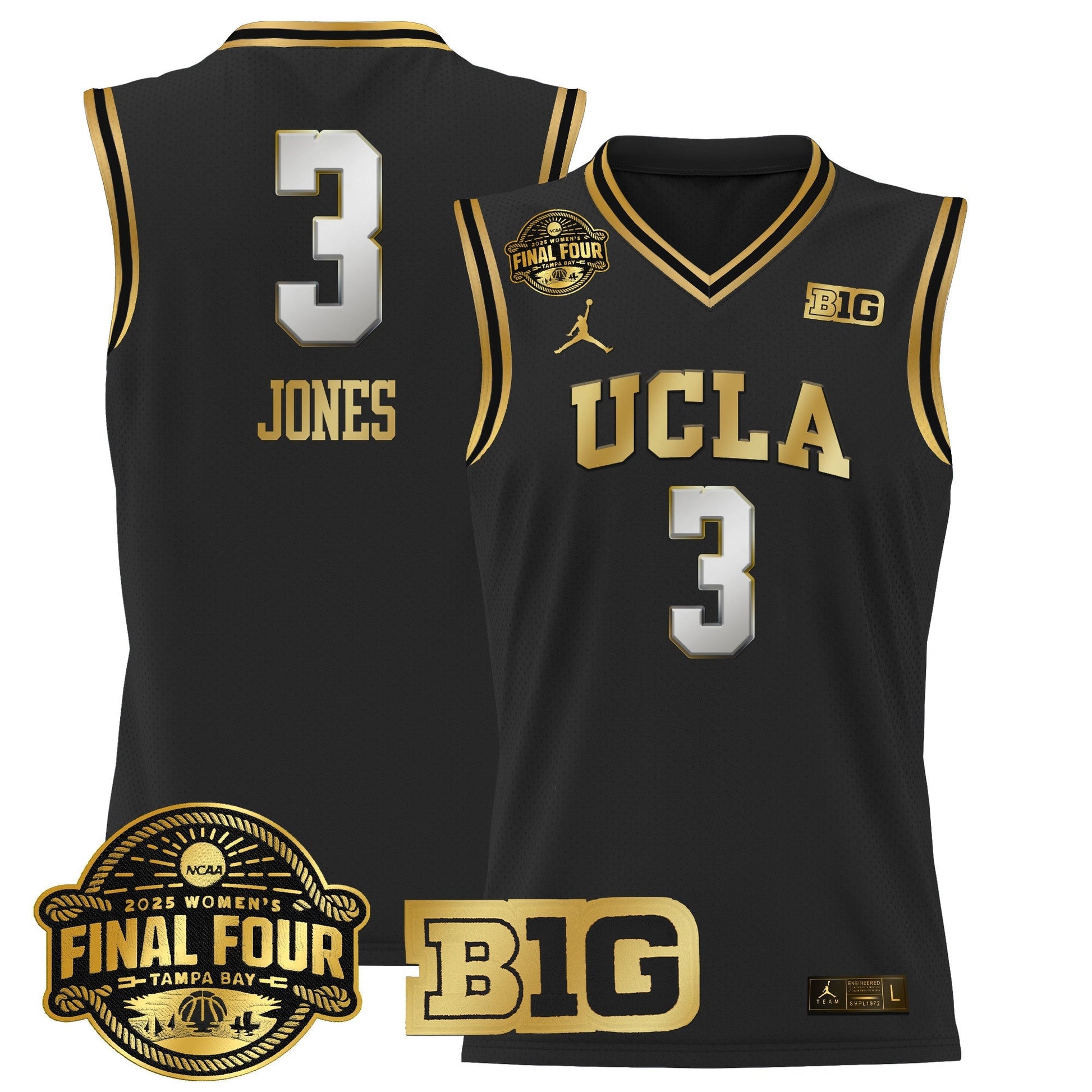 Men's Size - UCLA Bruins 2025 Big Ten Women's Final Four Patch Lightweight Basketball Jersey - All Stitched