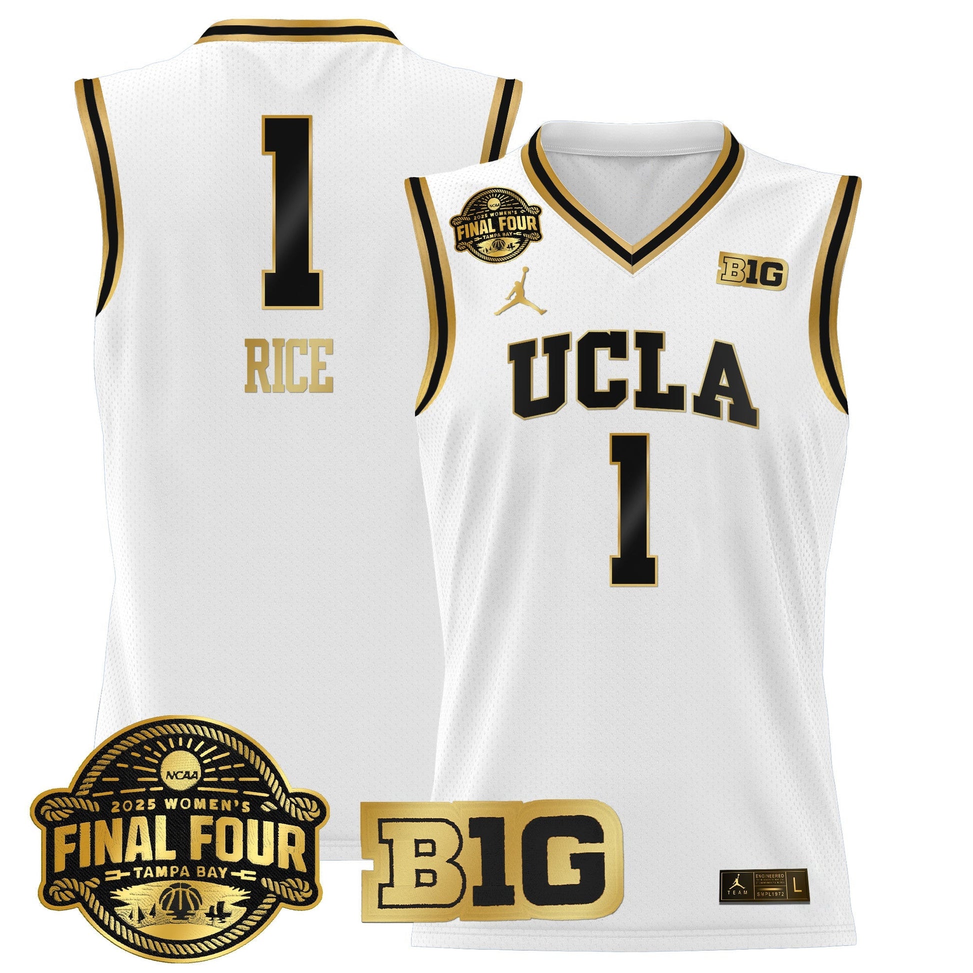 Men's Size - UCLA Bruins 2025 Big Ten Women's Final Four Patch Lightweight Basketball Jersey - All Stitched
