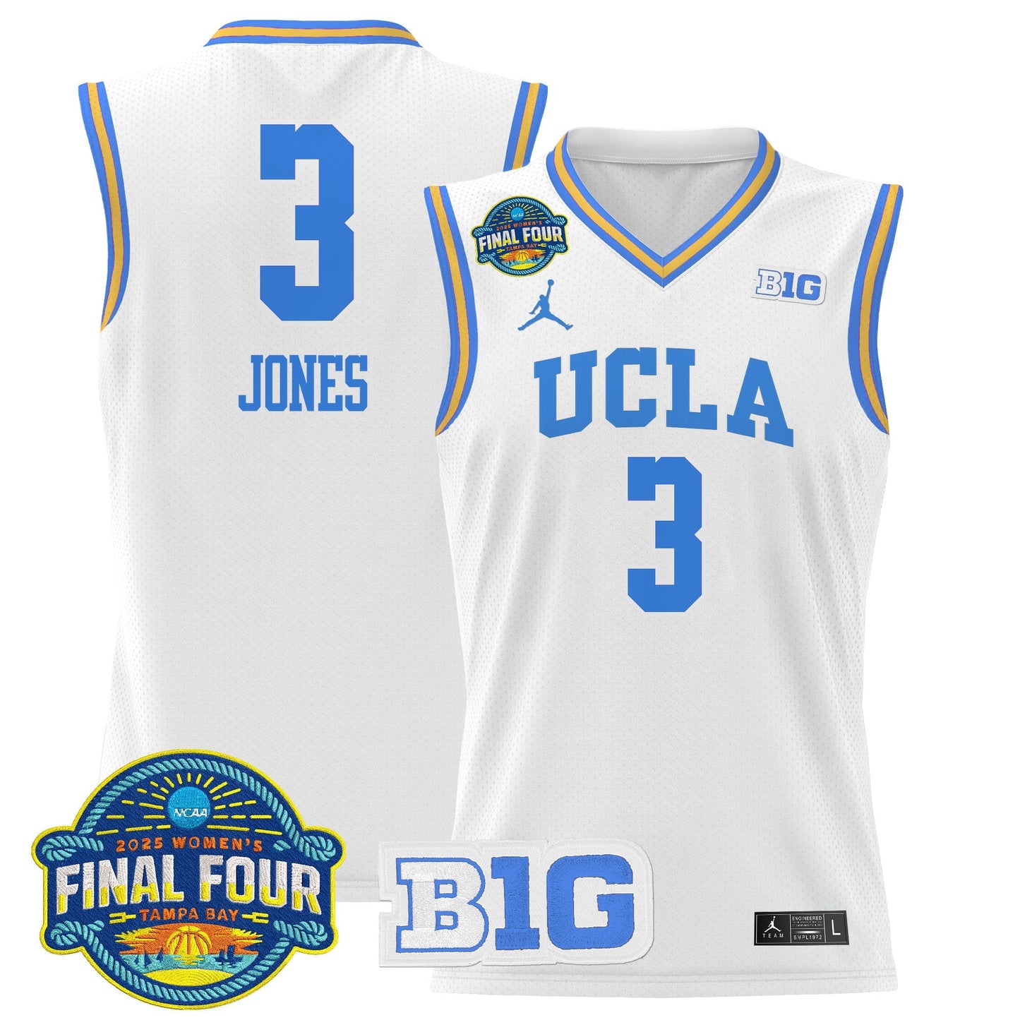 Men's Size - UCLA Bruins 2025 Big Ten Women's Final Four Patch Lightweight Basketball Jersey - All Stitched