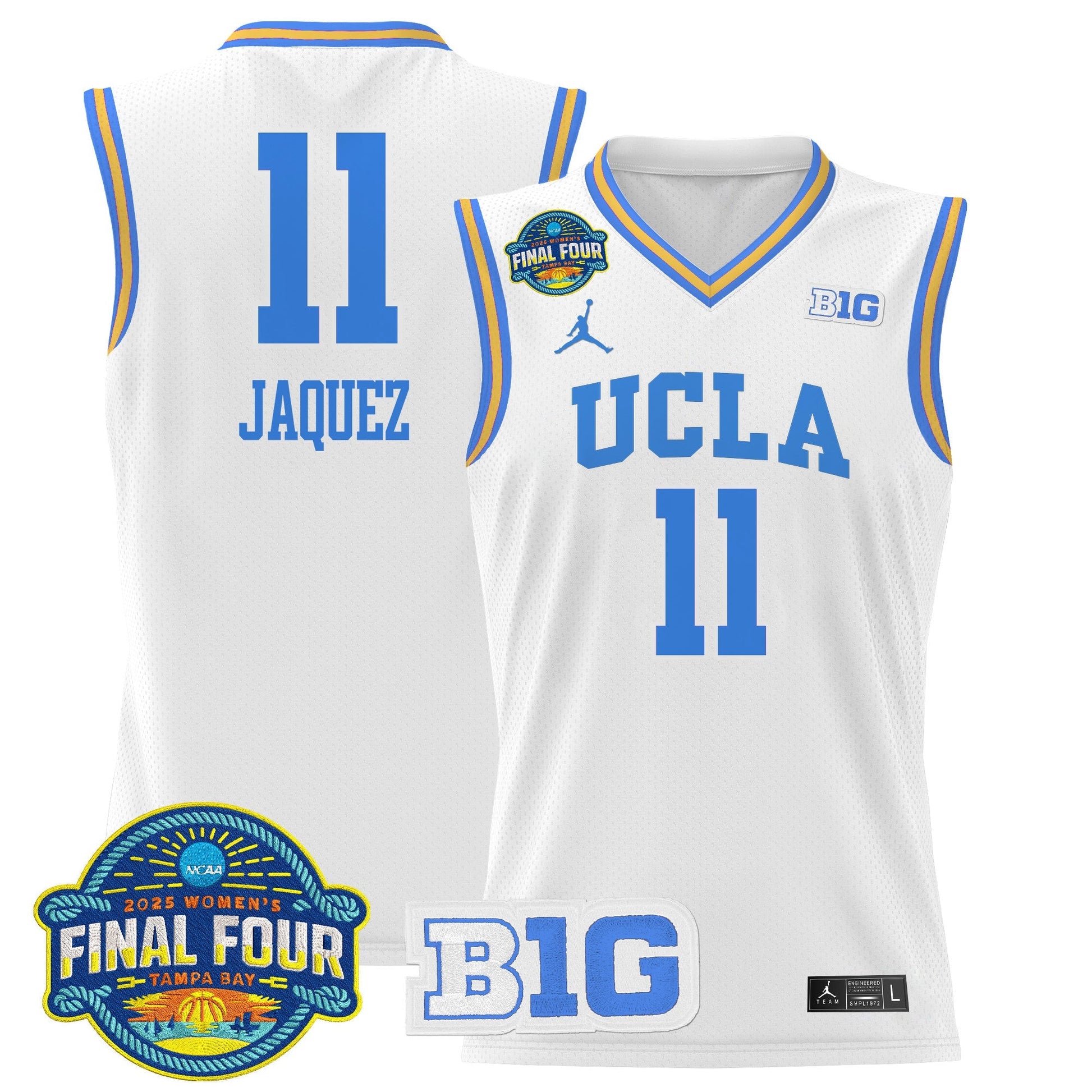 Men's Size - UCLA Bruins 2025 Big Ten Women's Final Four Patch Lightweight Basketball Jersey - All Stitched