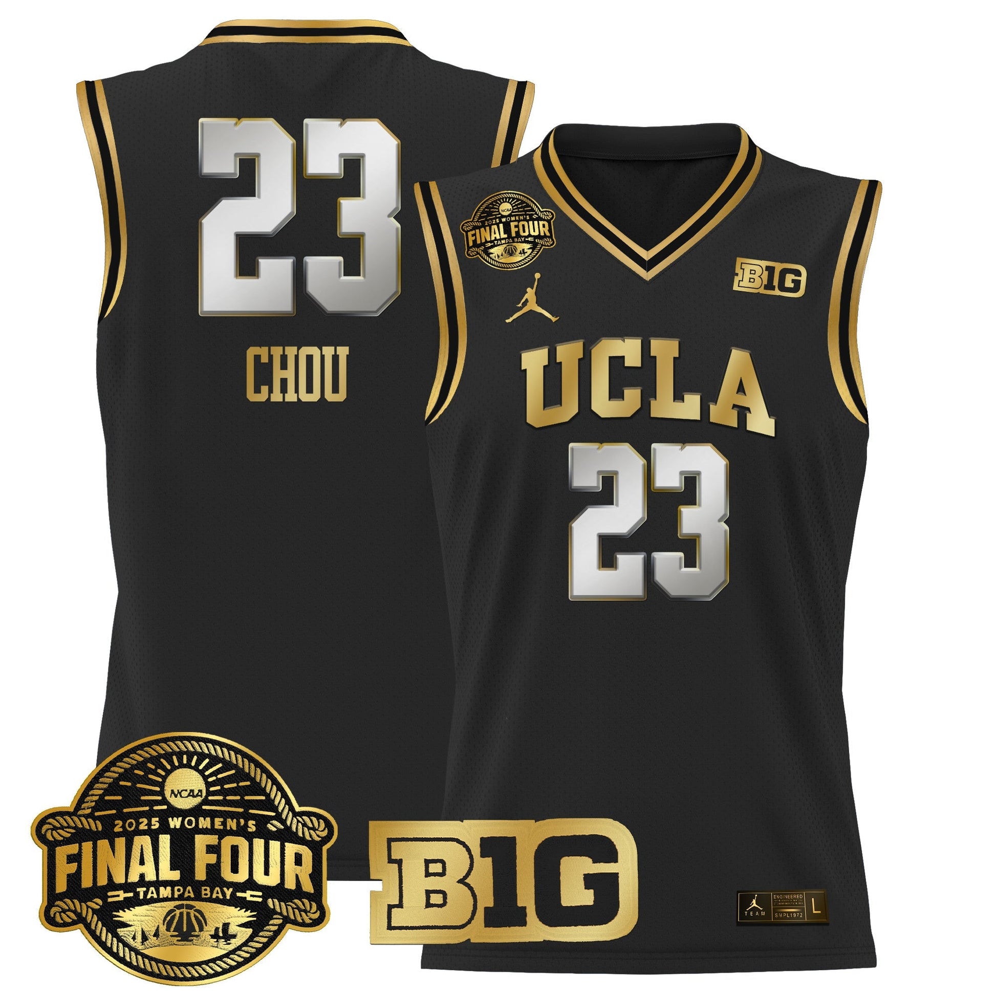 Men's Size - UCLA Bruins 2025 Big Ten Women's Final Four Patch Lightweight Basketball Jersey - All Stitched