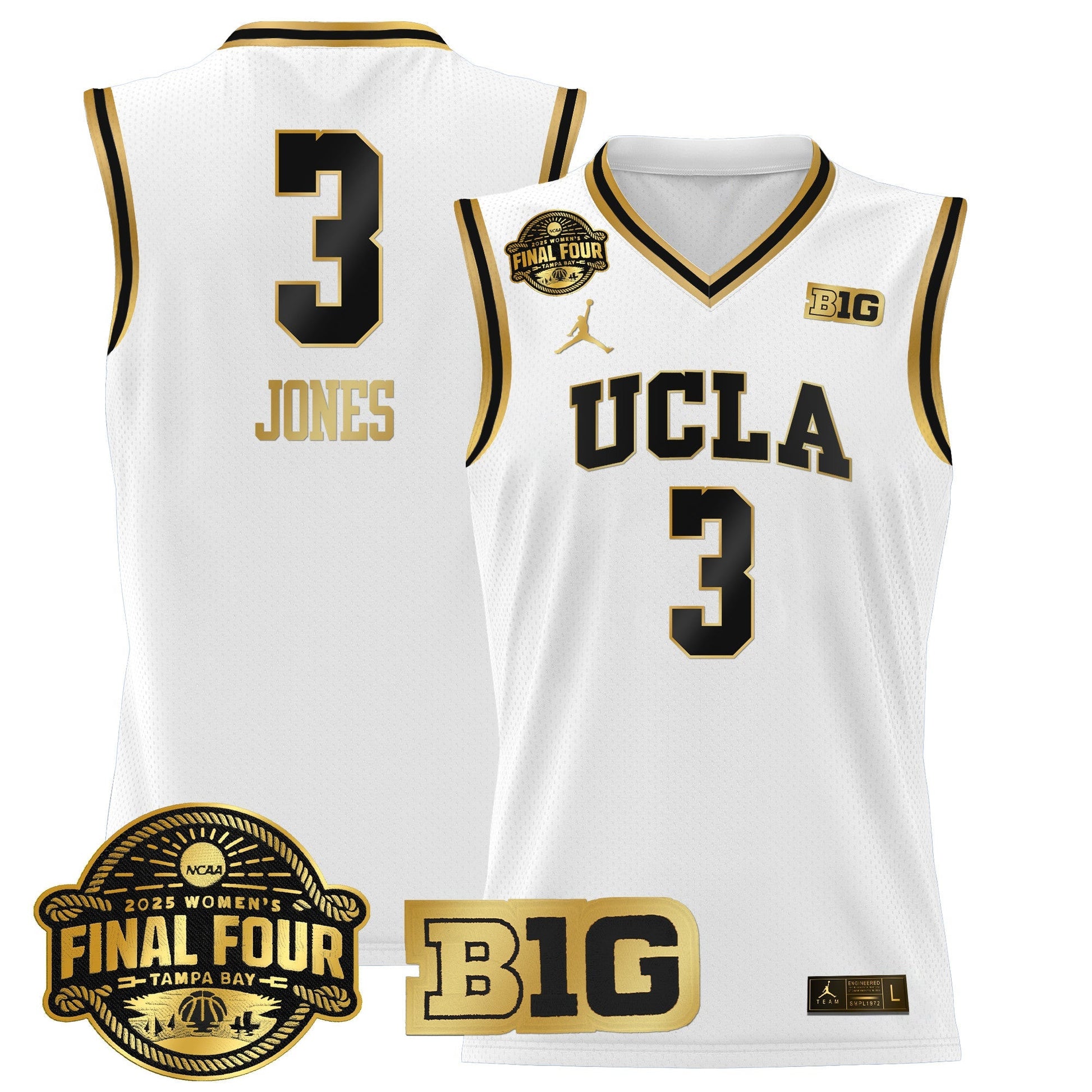 Men's Size - UCLA Bruins 2025 Big Ten Women's Final Four Patch Lightweight Basketball Jersey - All Stitched