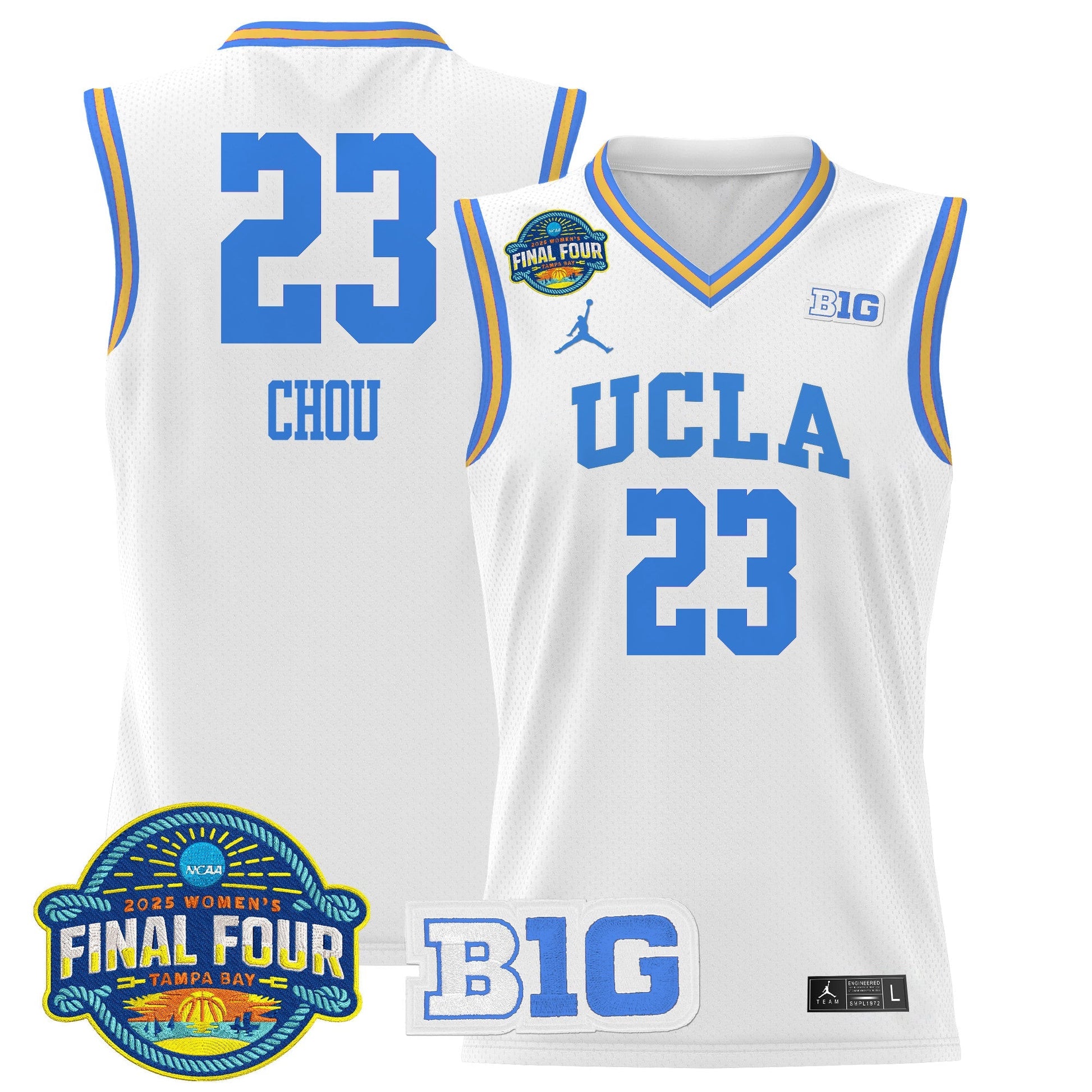 Men's Size - UCLA Bruins 2025 Big Ten Women's Final Four Patch Lightweight Basketball Jersey - All Stitched