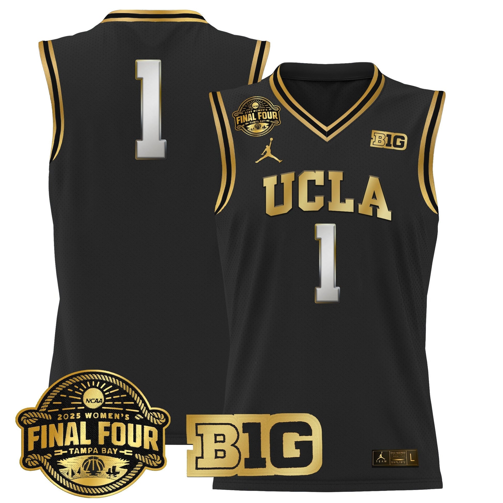 Men's Size - UCLA Bruins 2025 Big Ten Women's Final Four Patch Lightweight Basketball Jersey - All Stitched