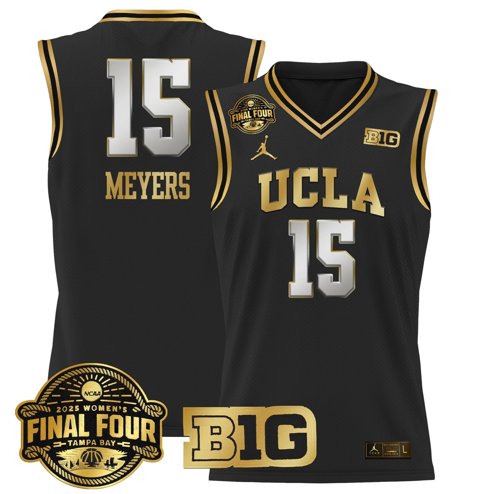 Men's Size - UCLA Bruins 2025 Big Ten Women's Final Four Patch Lightweight Basketball Jersey - All Stitched