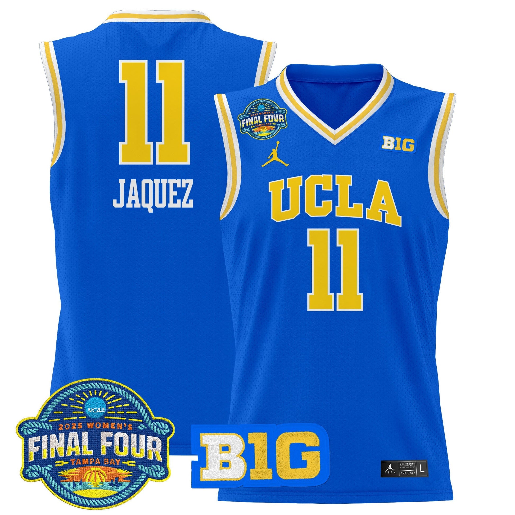 Men's Size - UCLA Bruins 2025 Big Ten Women's Final Four Patch Lightweight Basketball Jersey - All Stitched