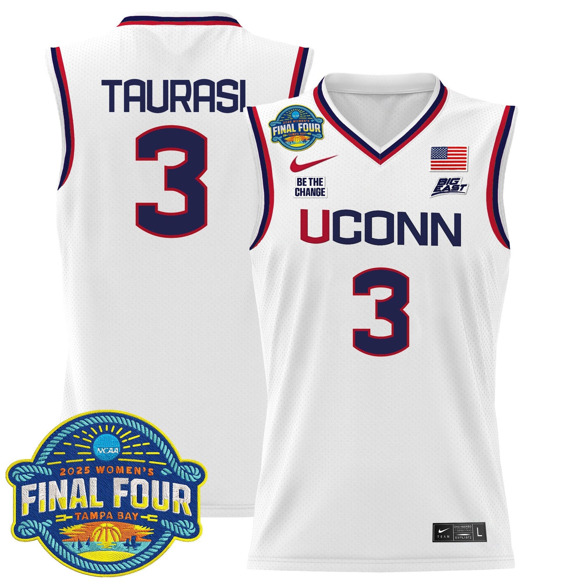 Men's Size - UConn Huskies 2025 Big Eat Women's Final Four Patch Lightweight Basketball Jersey - All Stitched