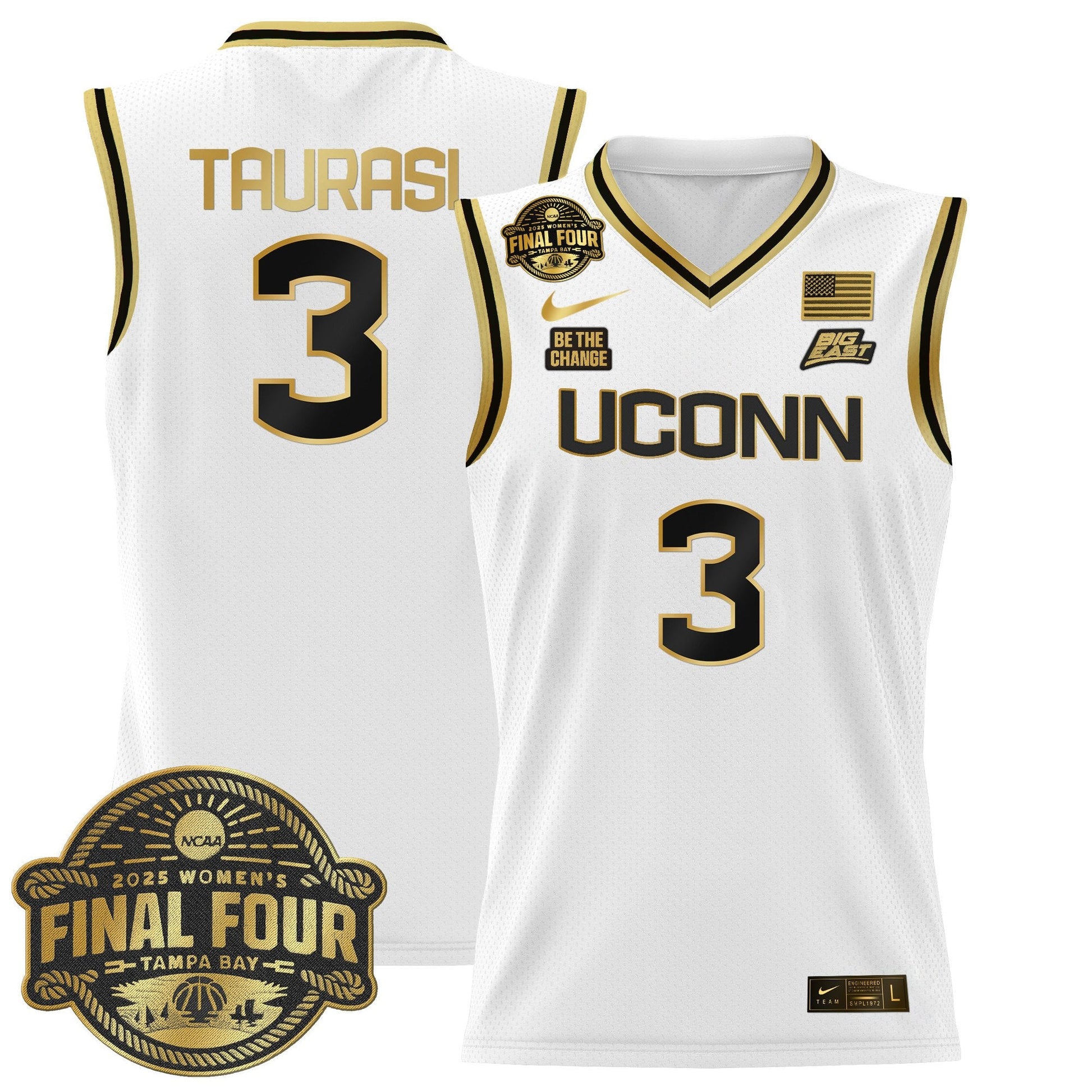Men's Size - UConn Huskies 2025 Big Eat Women's Final Four Patch Lightweight Basketball Jersey - All Stitched