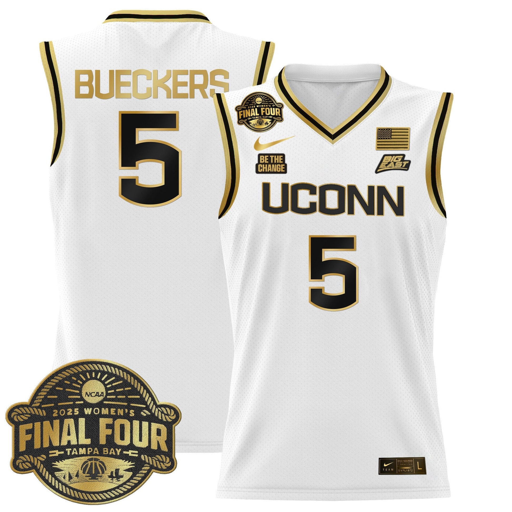 Men's Size - UConn Huskies 2025 Big Eat Women's Final Four Patch Lightweight Basketball Jersey - All Stitched