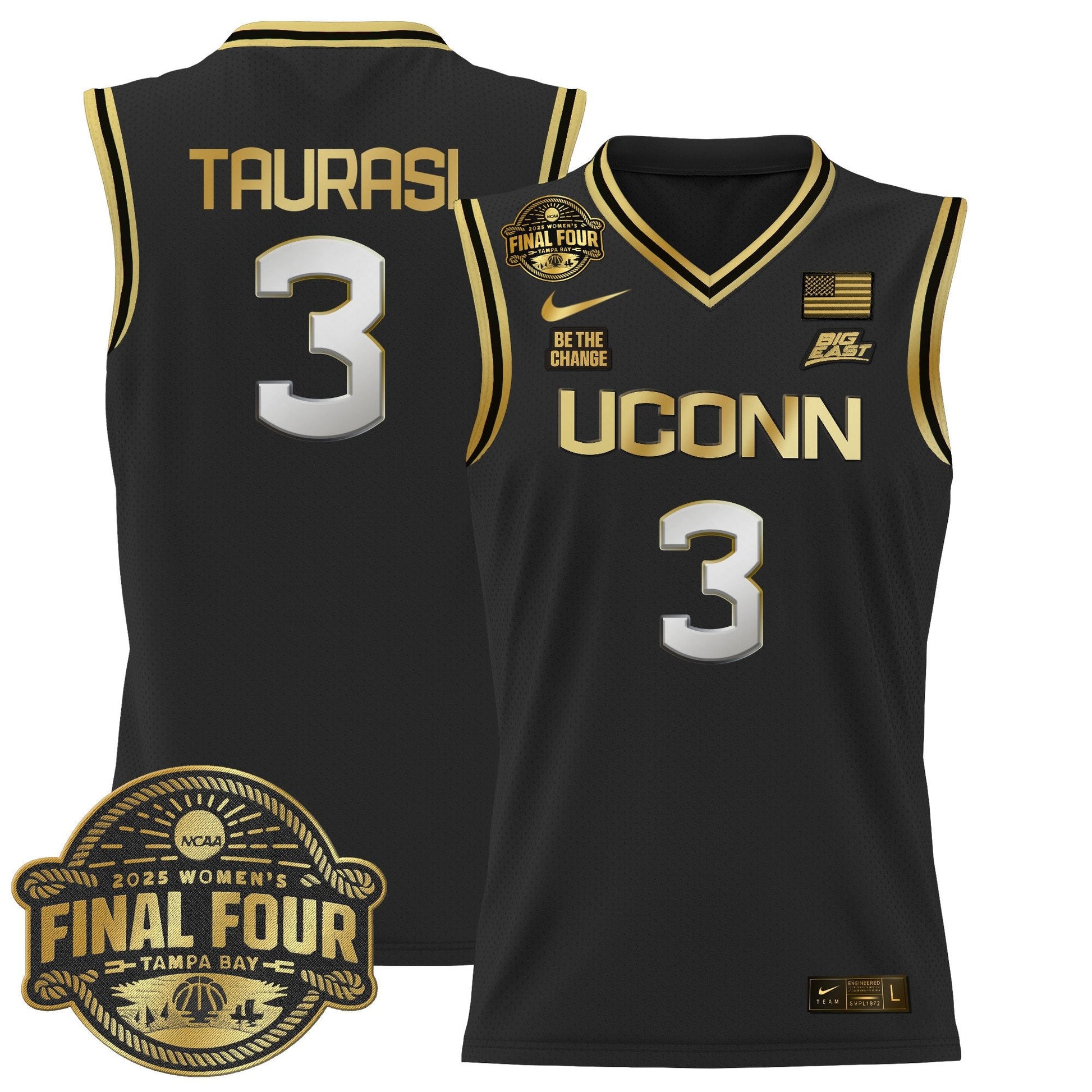 Men's Size - UConn Huskies 2025 Big Eat Women's Final Four Patch Lightweight Basketball Jersey - All Stitched