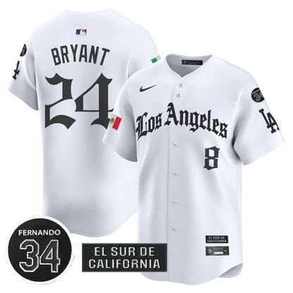 Men's Dodgers Mexico 2025 LA Gothic Style Patch Vapor Premier Limited Jersey - All Stitched