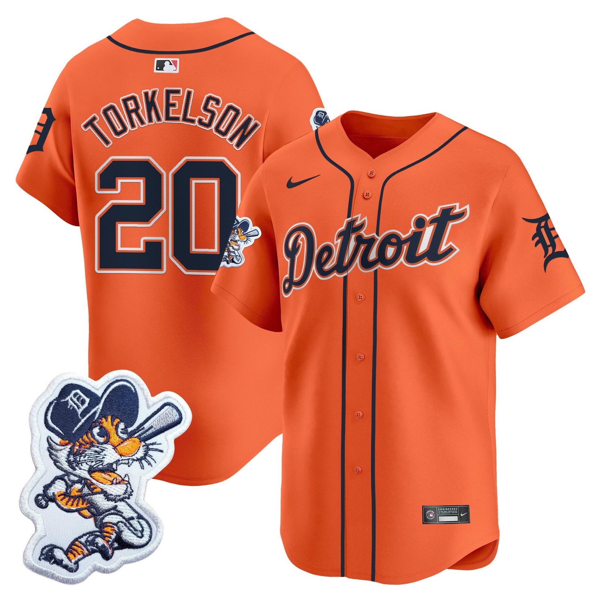 Detroit Tigers Paws Patch Vapor Premier Limited Jersey - All Stitched