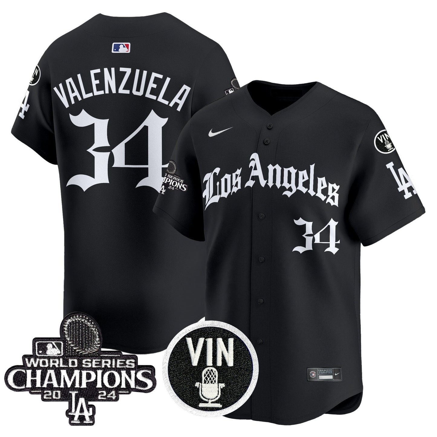 Men's Dodgers 2025 LA Gothic Style Vapor Premier Limited Jersey - All Stitched