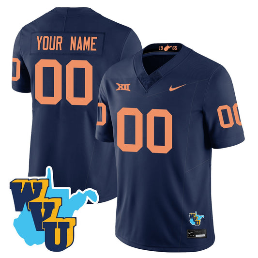 Custom Name/Gender West Virginia Mountaineers 1965-2025 Throwback Jersey - All Stitched