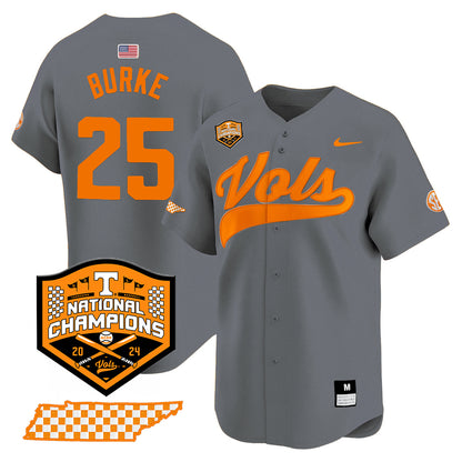 Tennessee 2024 Baseball College World Series Champions Limited Jersey - All Stitched