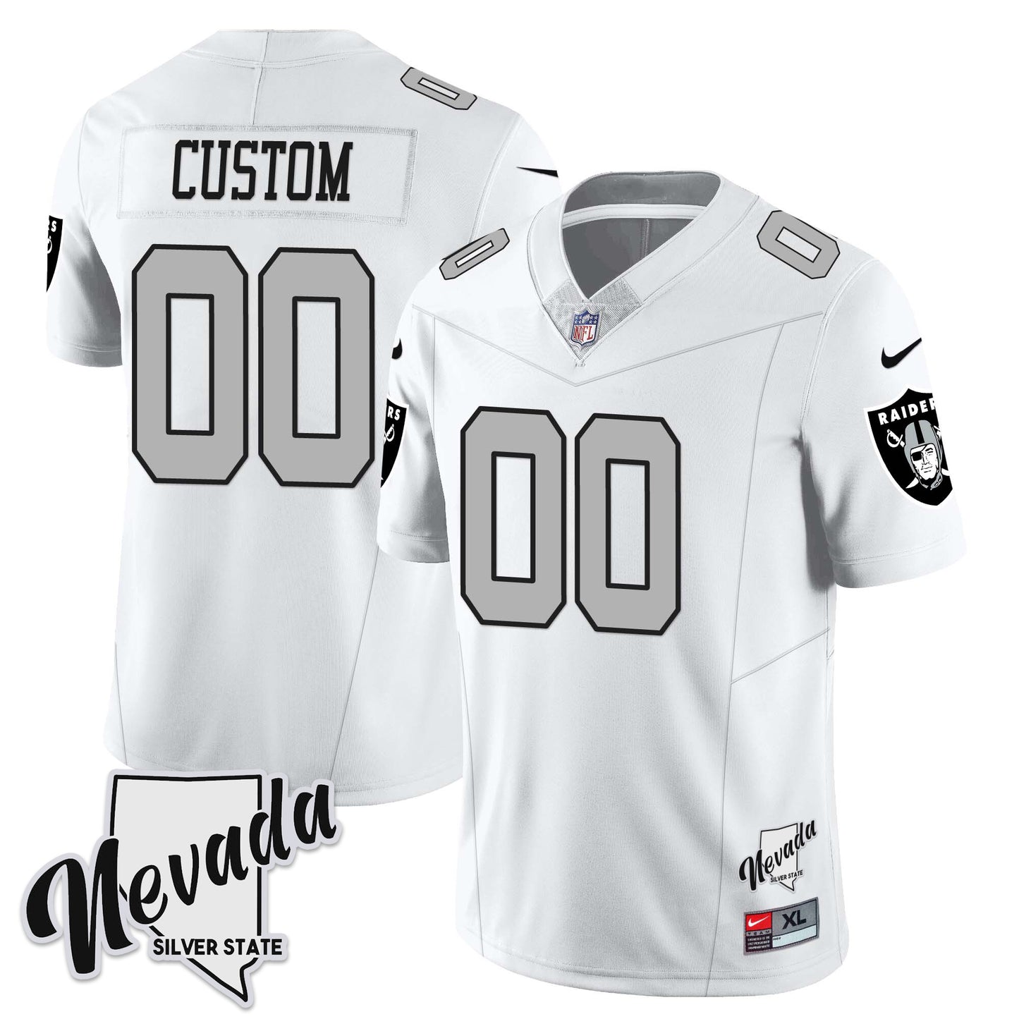 Raiders 2024 Vapor Limited Custom Jersey TLA - Nevada Silver State - All Stitched