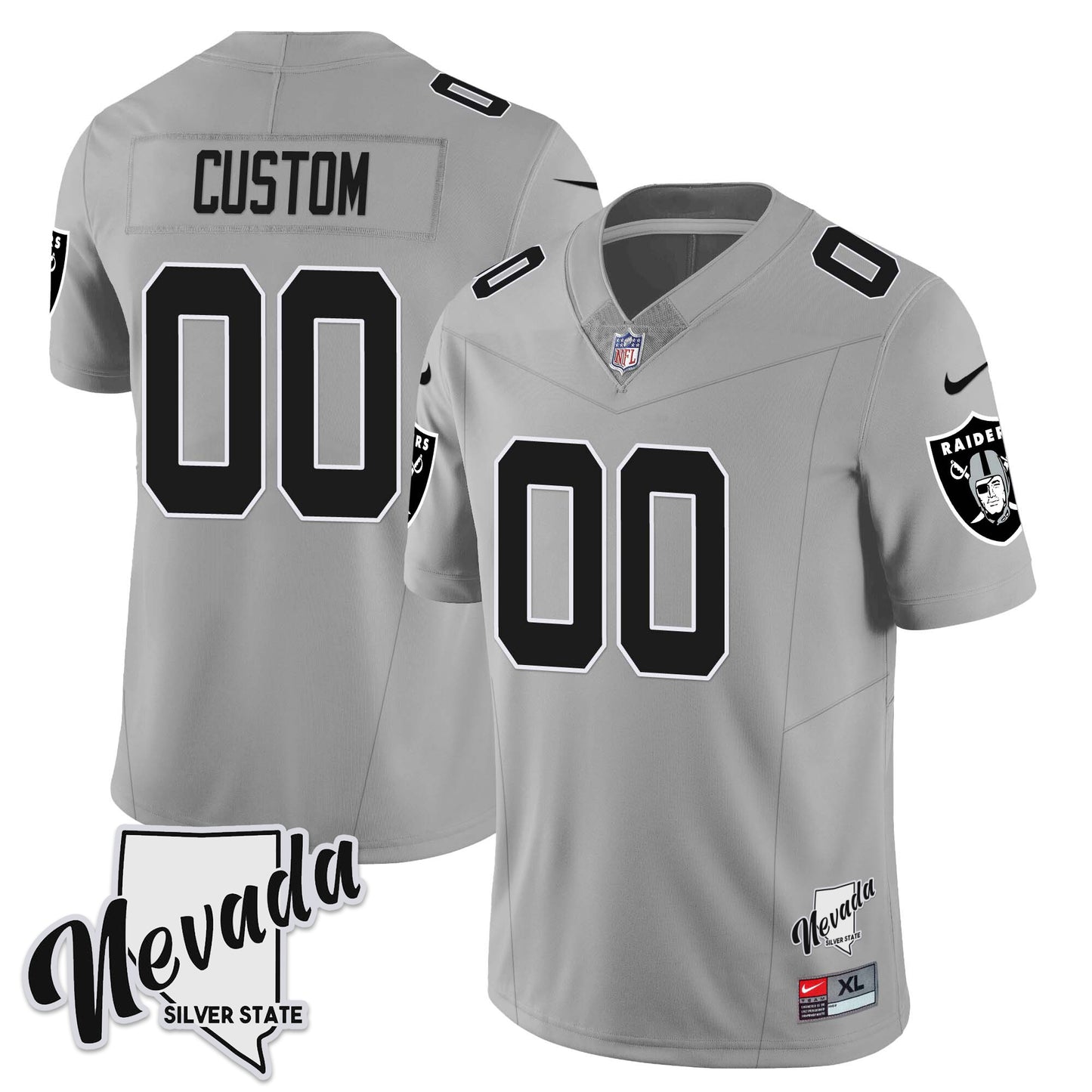 Raiders 2024 Vapor Limited Custom Jersey TLA - Nevada Silver State - All Stitched