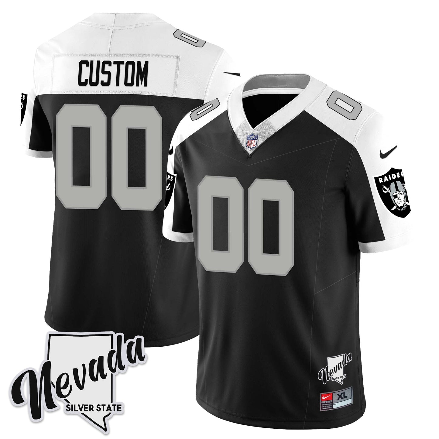 Raiders 2024 Vapor Limited Custom Jersey TLA - Nevada Silver State - All Stitched