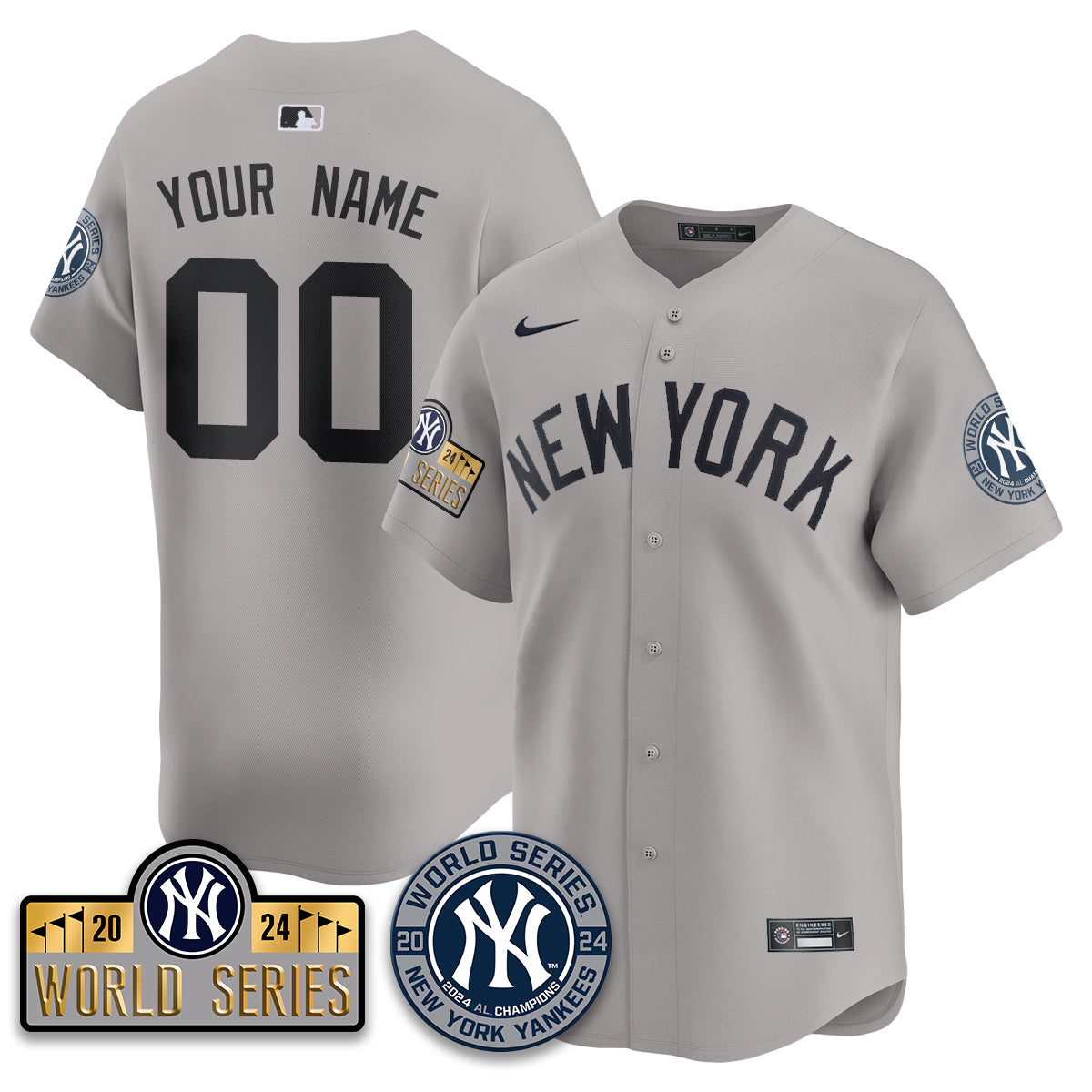 New York Yankees World Series Custom Jersey - All Stitched