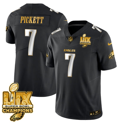 Philadelphia Eagles Super Bowl LIX Champions Gold Vapor Limited Jersey - All Stitched