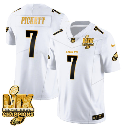 Philadelphia Eagles Super Bowl LIX Champions Gold Vapor Limited Jersey - All Stitched