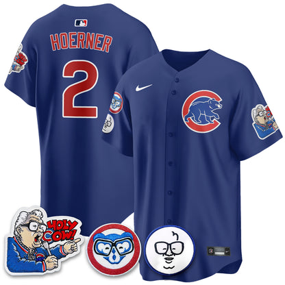 Chicago Cubs Limited Jersey - Harry Caray "Holy Cow" Patch - All Stitched