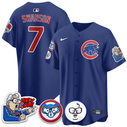 Chicago Cubs Limited Jersey - Harry Caray "Holy Cow" Patch - All Stitched