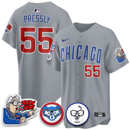 Chicago Cubs Limited Jersey - Harry Caray "Holy Cow" Patch - All Stitched