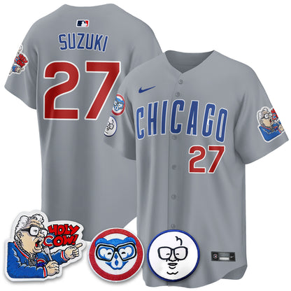 Chicago Cubs Limited Jersey - Harry Caray "Holy Cow" Patch - All Stitched