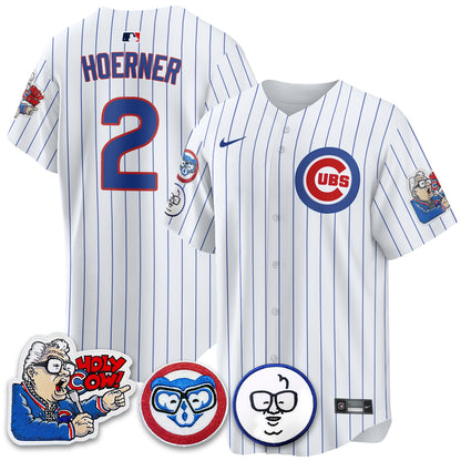 Chicago Cubs Limited Jersey - Harry Caray "Holy Cow" Patch - All Stitched