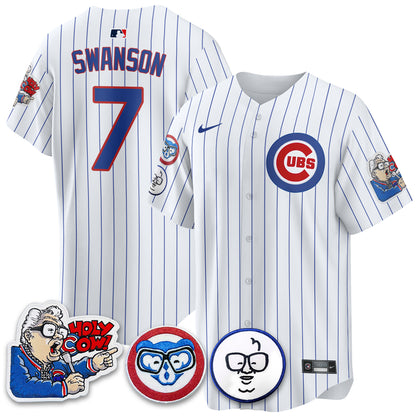 Chicago Cubs Limited Jersey - Harry Caray "Holy Cow" Patch - All Stitched