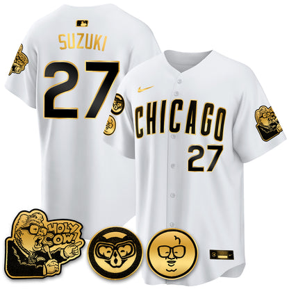 Chicago Cubs Limited Jersey - Harry Caray "Holy Cow" Patch - All Stitched