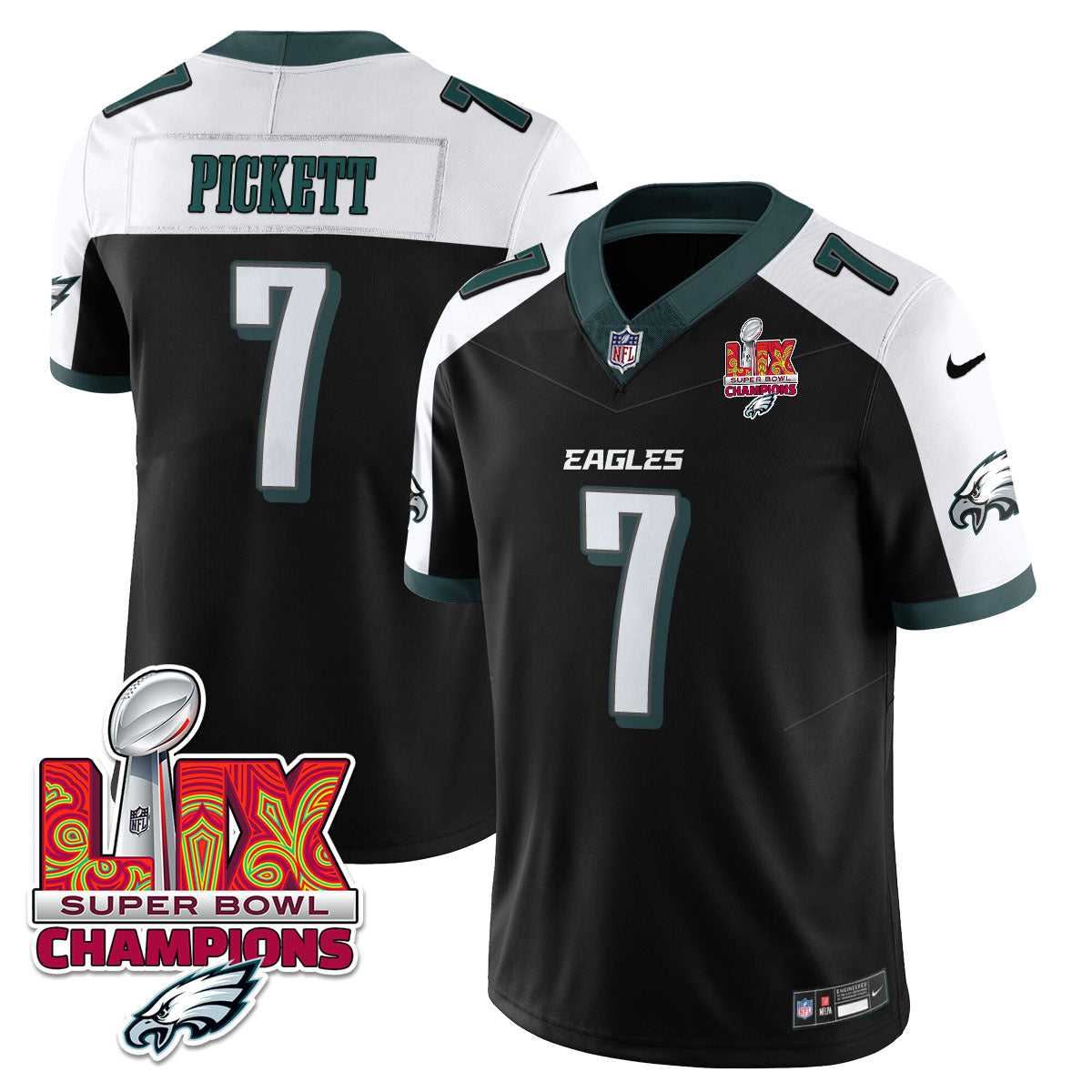 Philadelphia Eagles Super Bowl LIX Champions Gold Vapor Limited Jersey - All Stitched