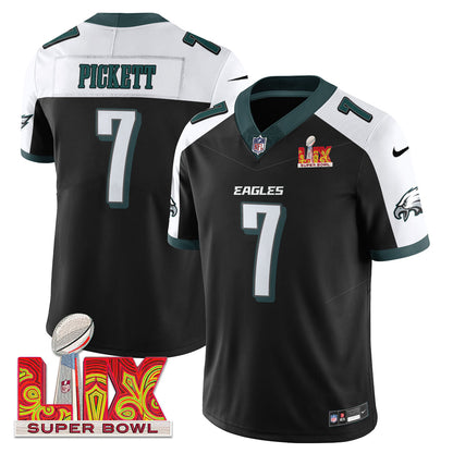 Philadelphia Eagles Super Bowl LIX Patch Vapor Limited Jersey - All Stitched