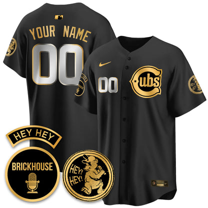 Chicago Cubs Limited Custom Jersey - Jack Brickhouse "Hey Hey" Patch - All Stitched