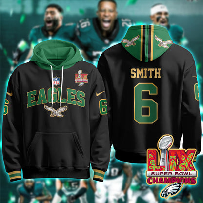 Philadelphia Eagles Super Bowl LIX Champions Gold Hoodie - All Stitched