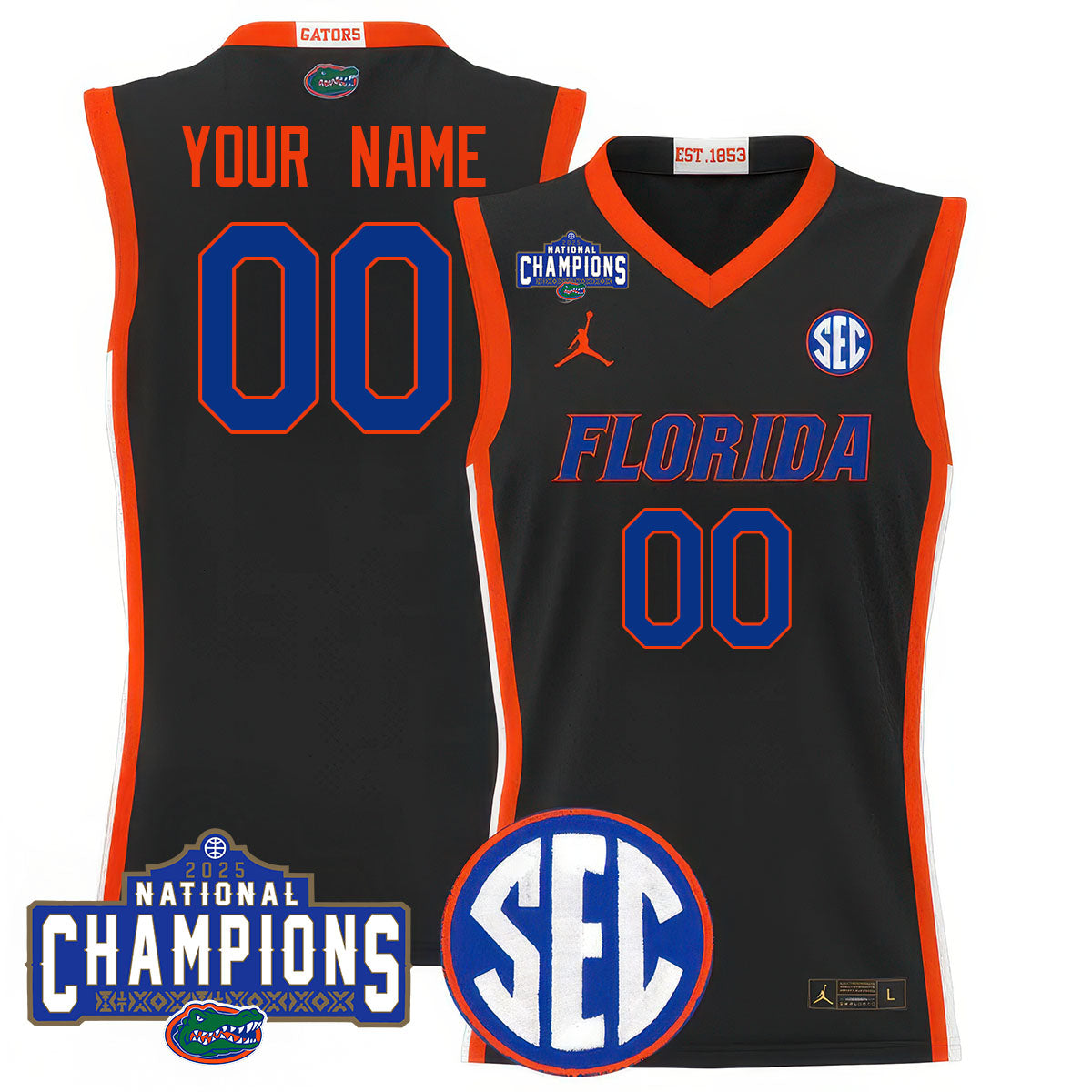 Florida Gators 2025 National Champions Basketball Custom Jersey - All Stitched