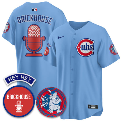 Chicago Cubs Limited Jersey - Jack Brickhouse "Hey Hey" Patch - All Stitched
