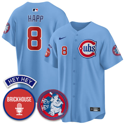 Chicago Cubs Limited Jersey - Jack Brickhouse "Hey Hey" Patch - All Stitched