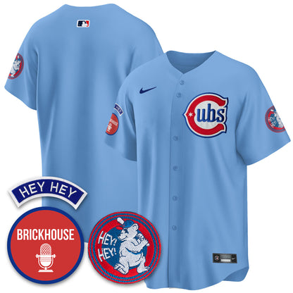 Chicago Cubs Limited Jersey - Jack Brickhouse "Hey Hey" Patch - All Stitched